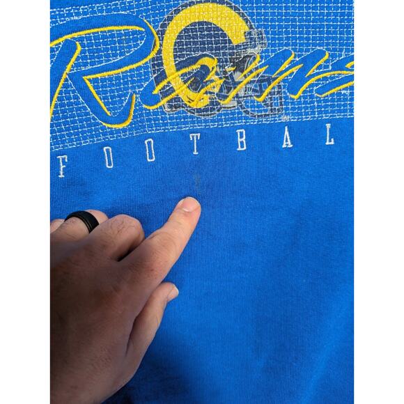 Vintage St Louis Rams Sweatshirt Adult Large NFL Football 90s Distressed Retro - Picture 7 of 16